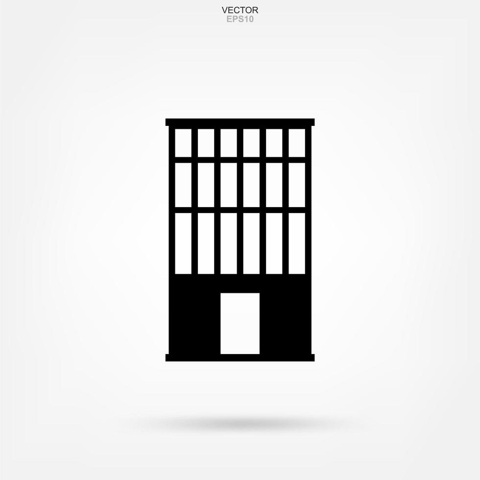 icono de edificio. identidad arquitectónica con detalle y diseño de elementos. vector. vector