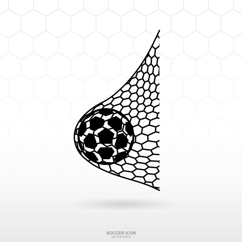 Balón de fútbol en el icono de red de fútbol. fútbol fútbol deporte signo y símbolo para el diseño de plantillas. vector. vector