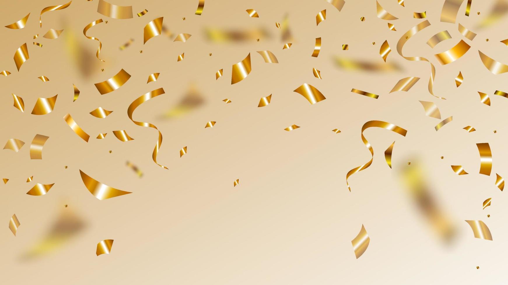 Confetti gold ribbons luxury greeting rich card vector