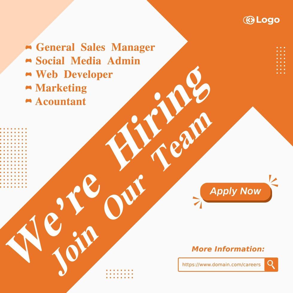 Recruitment advertising template. Recruitment Poster, social media vector