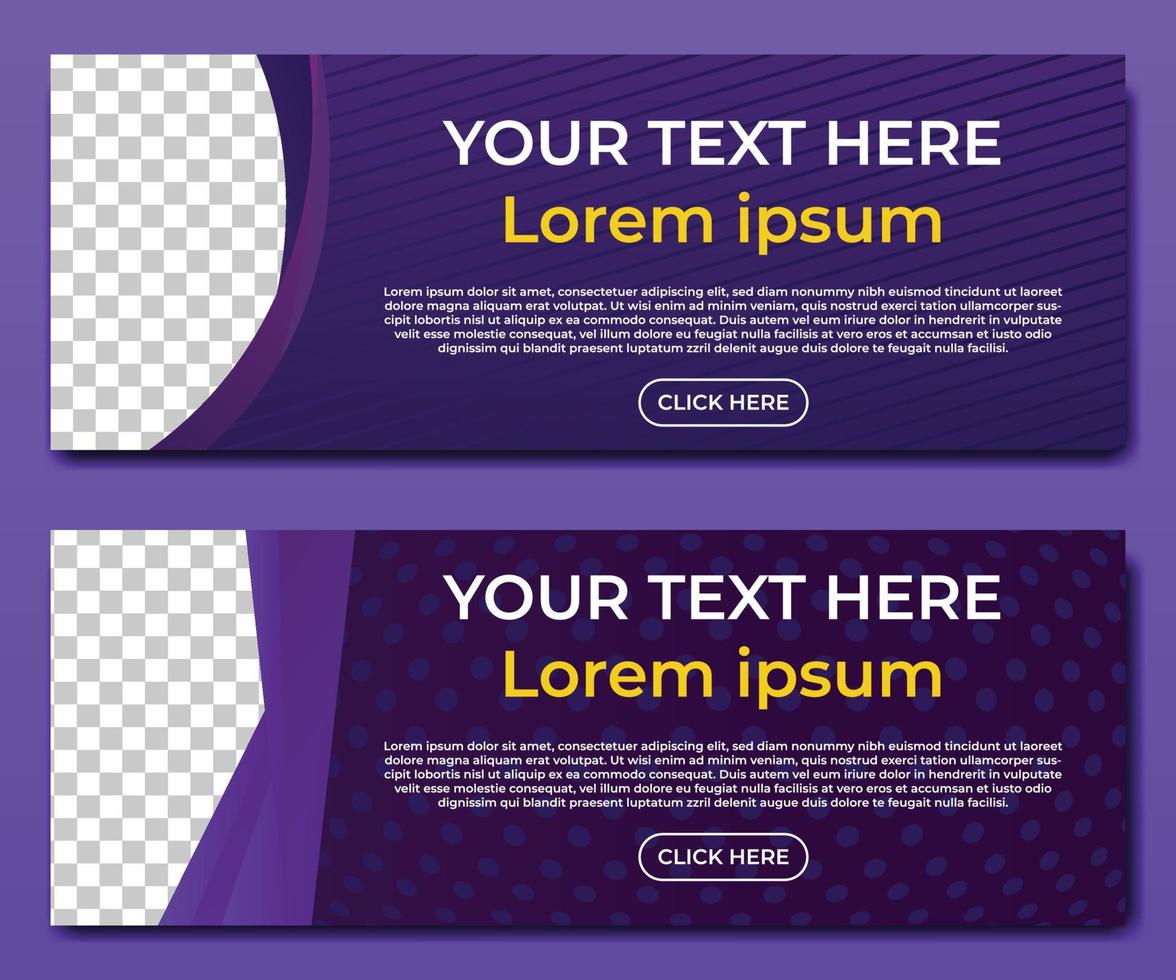 purple web banner template vector