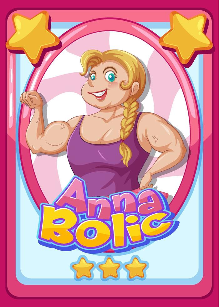 Character game card template with word Anna Bolic vector