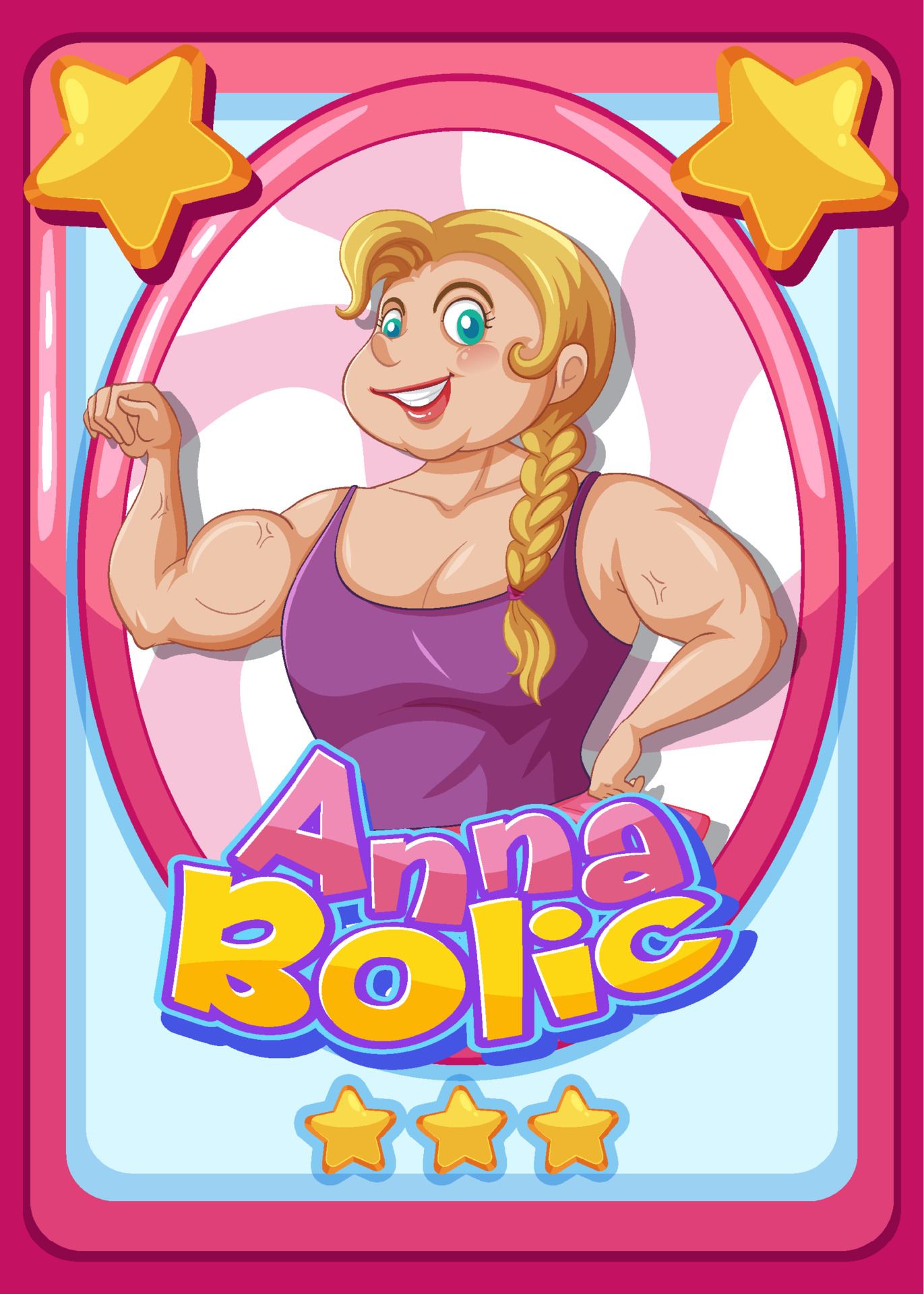Character game card template with word Anna Bolic 22 Vector For Playing Card Template Word