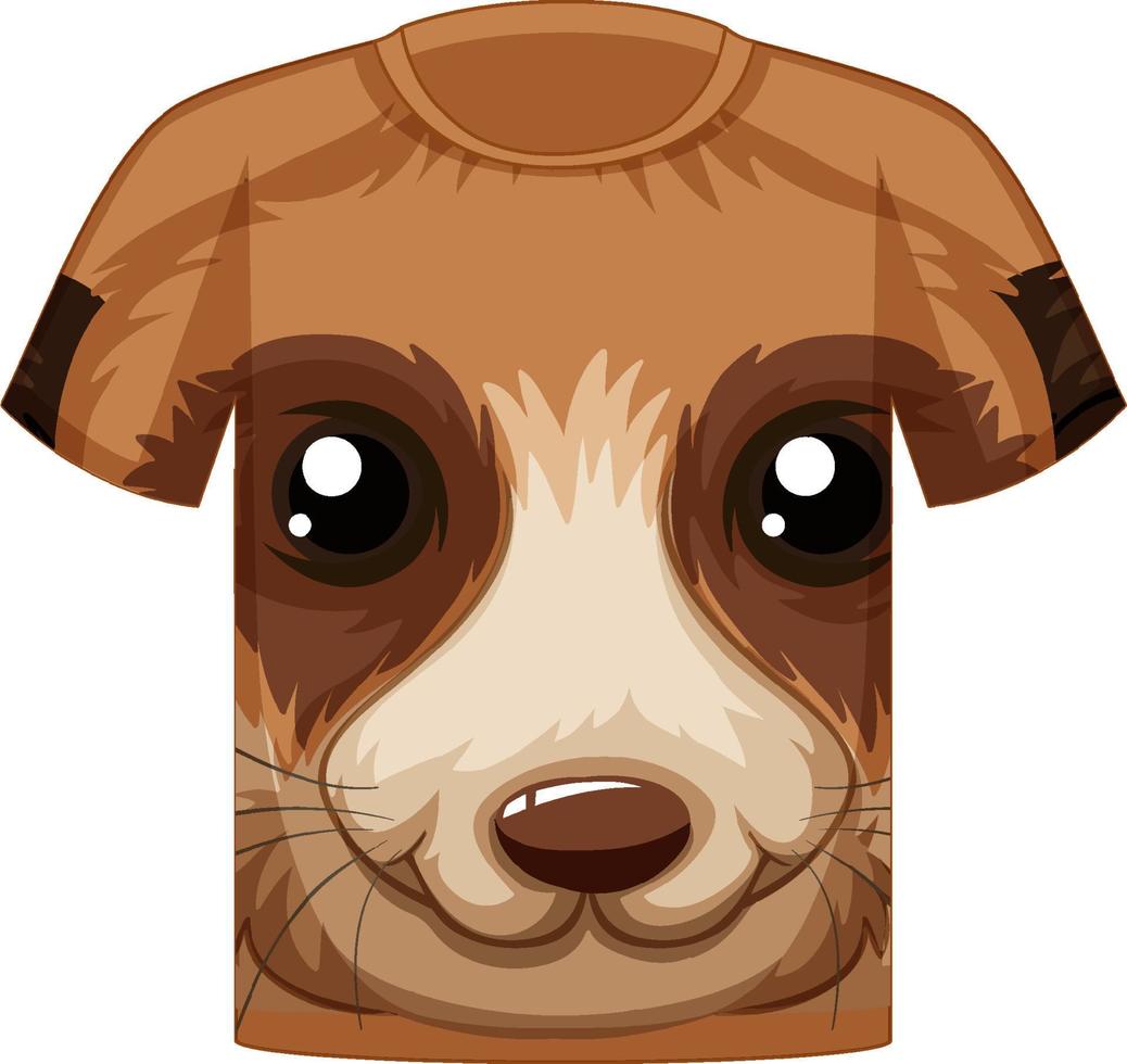 parte delantera de la camiseta con cara de lindo patrón animal vector