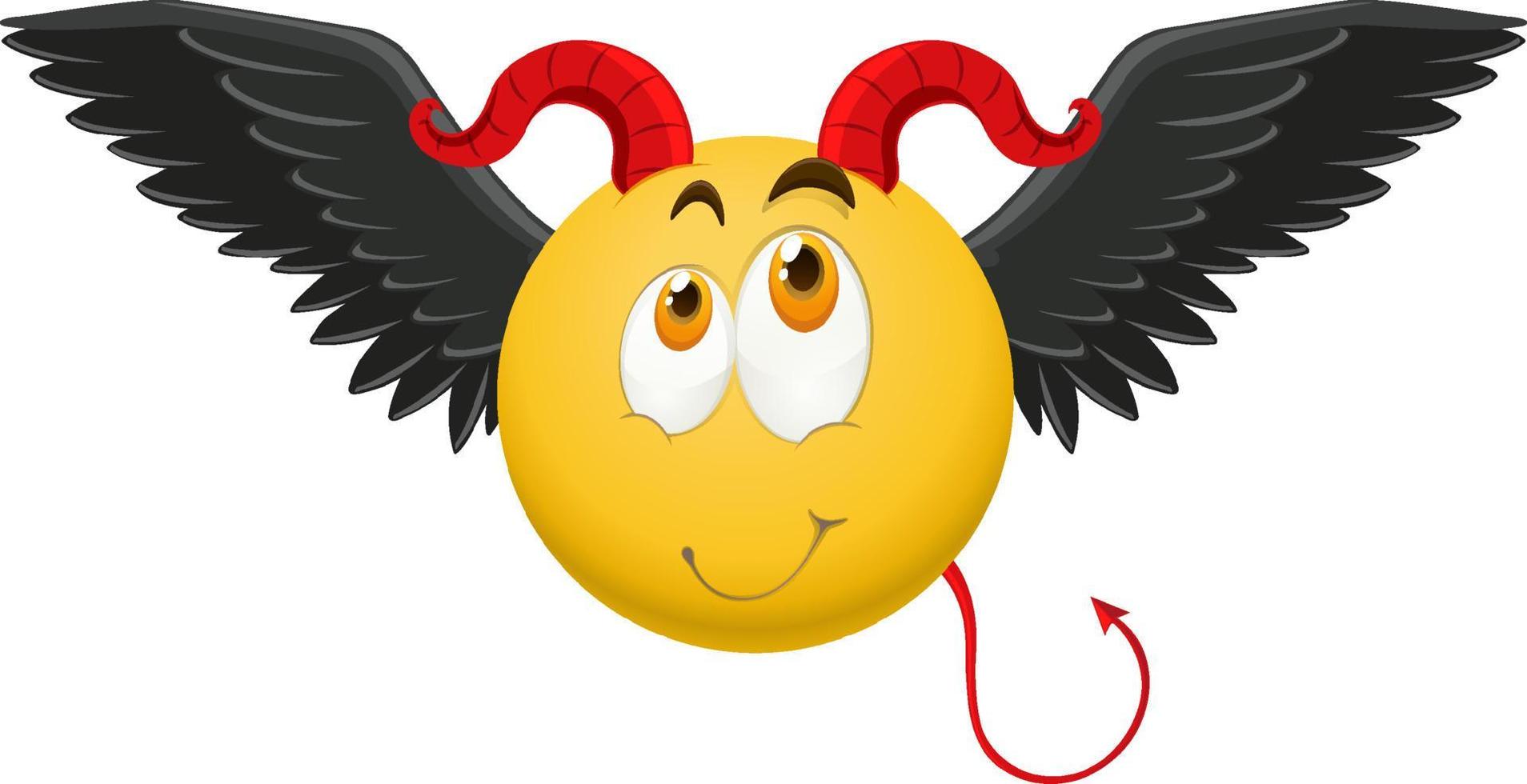 Devil emoticon with facial expression vector
