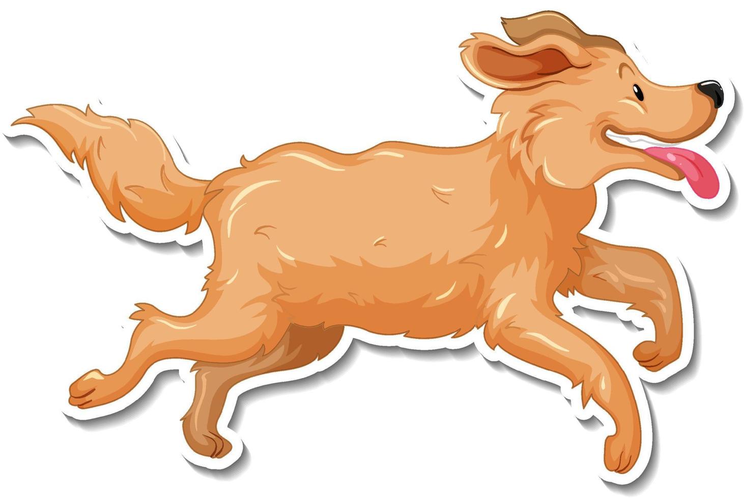 A sticker template of dog cartoon character vector