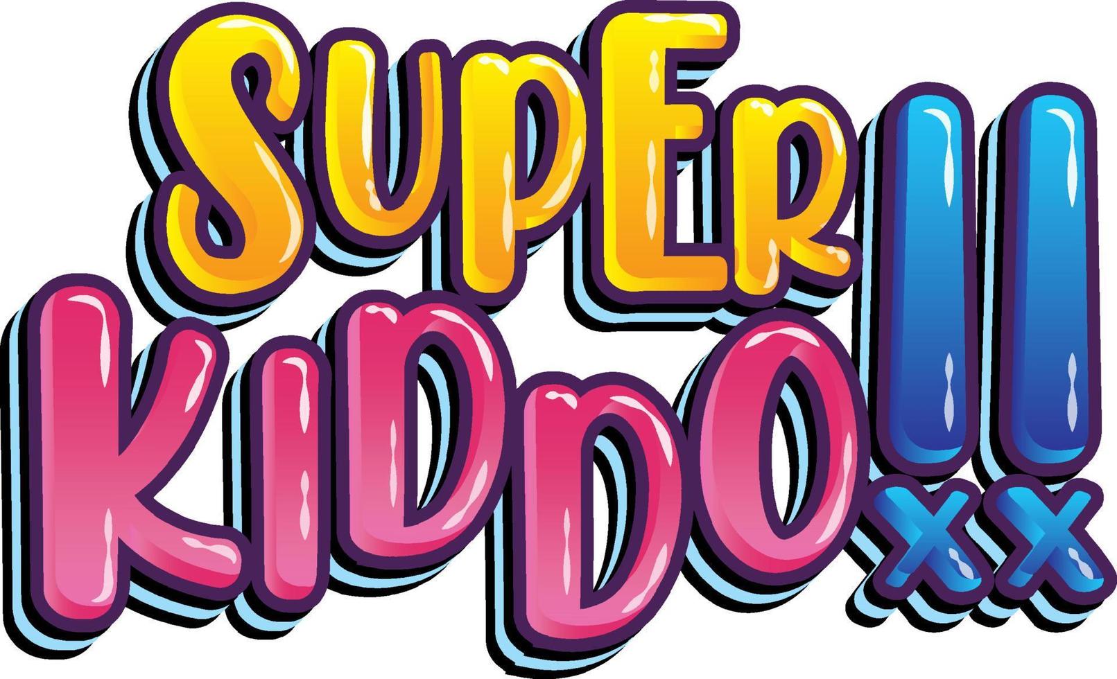 Super Kiddo logo text design vector