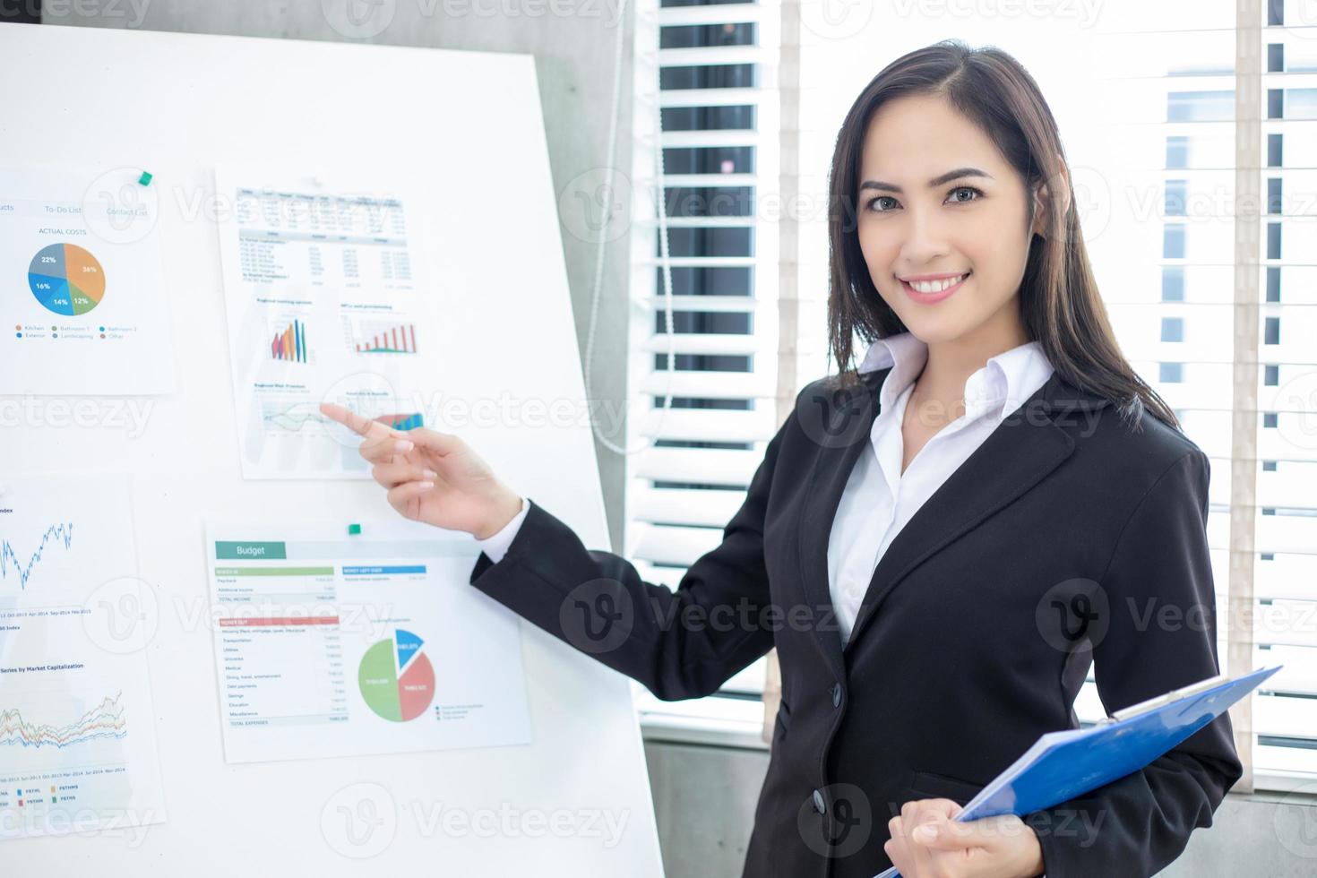 Asian businesswomen and group using notebook for business partners discussing documents and ideas at meeting and business women smiling happy for working photo