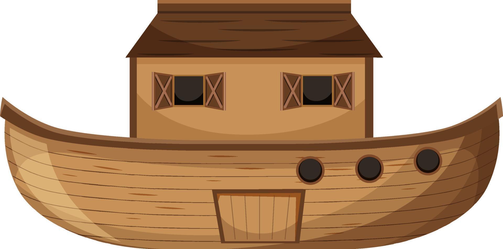 Blank Noah's Ark cartoon style isolated vector