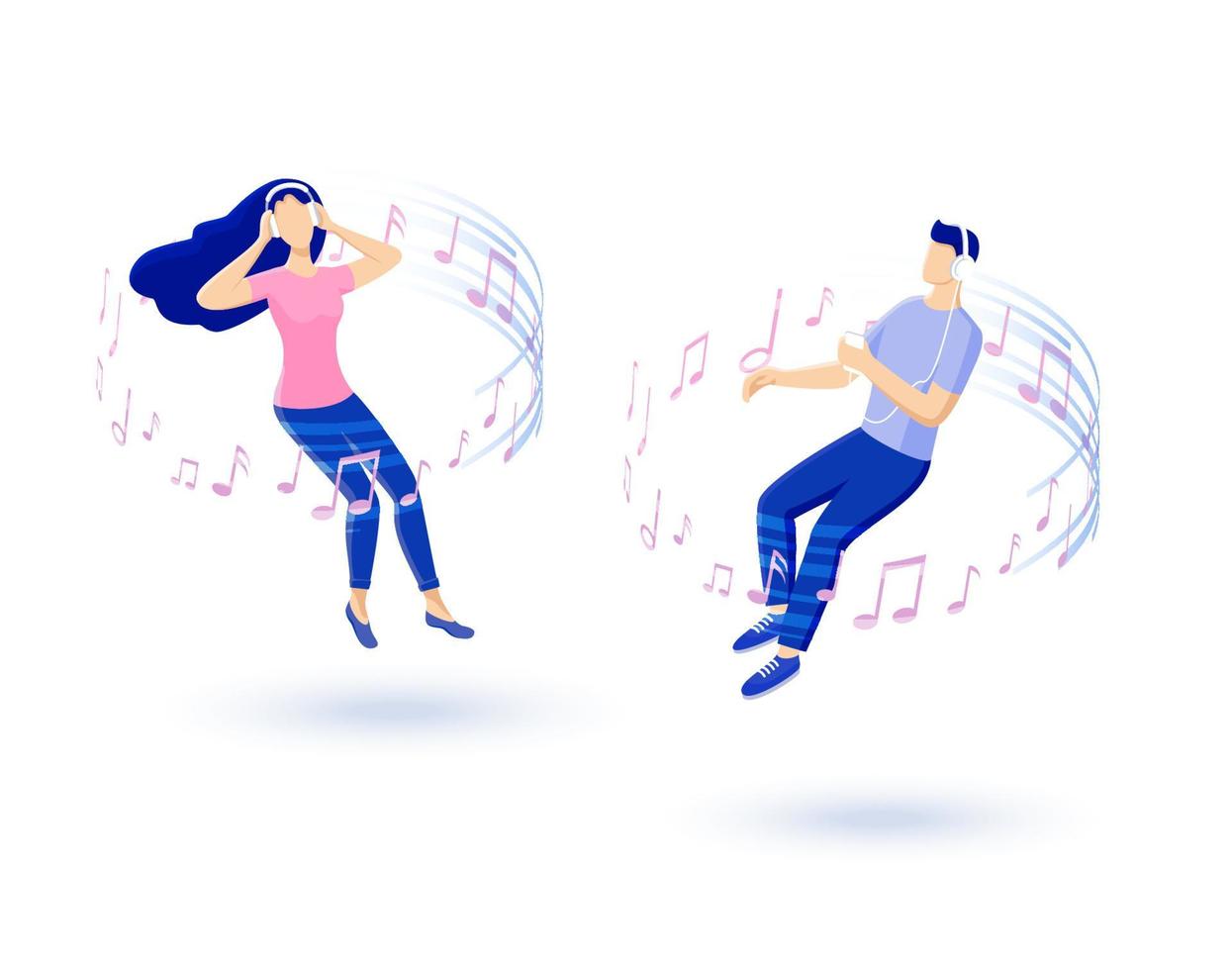 Concept of online music and online radio. vector