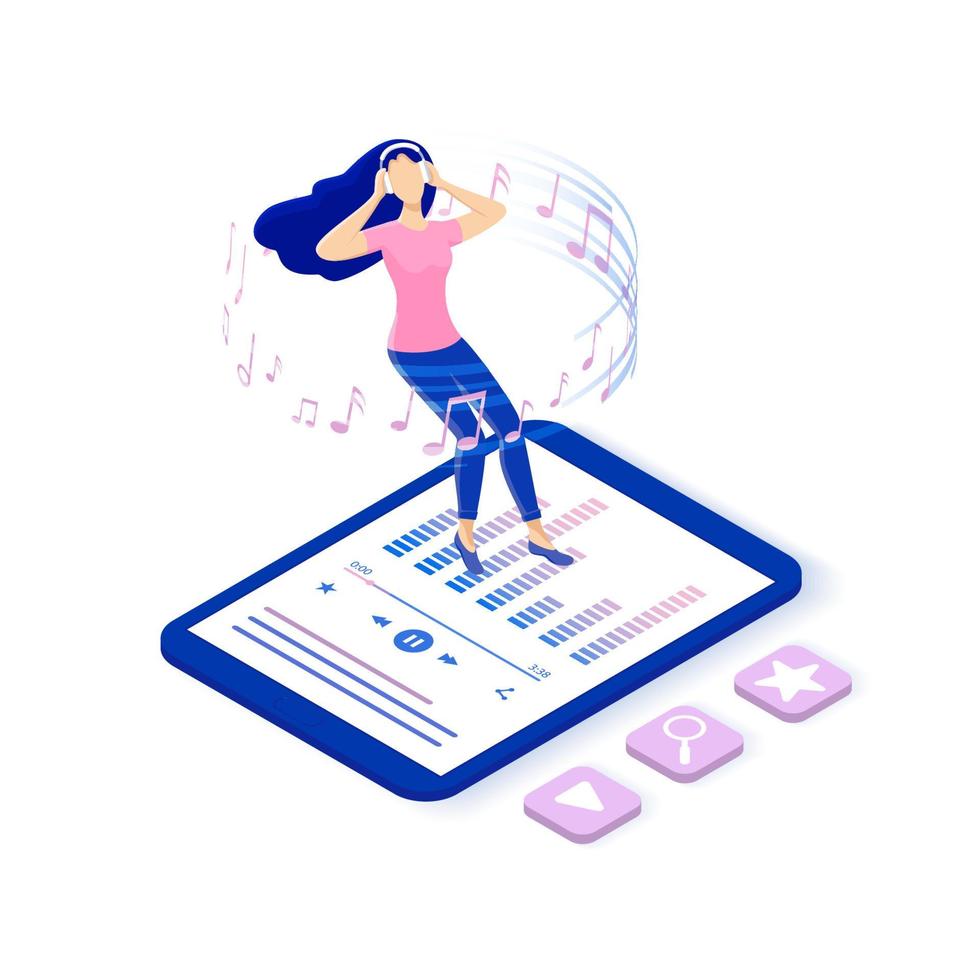 Concept of online music and online radio. vector
