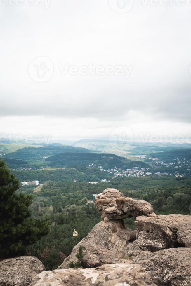 Mountain peak rocks landscape. Mountain panorama photo