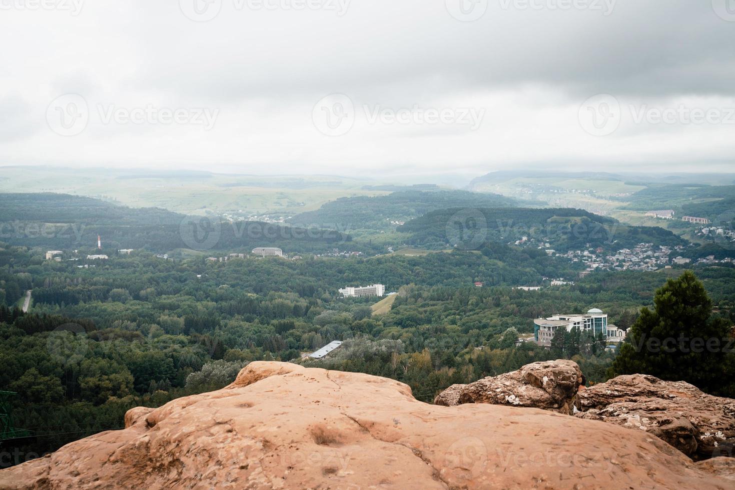 Mountain peak rocks landscape. Mountain panorama photo