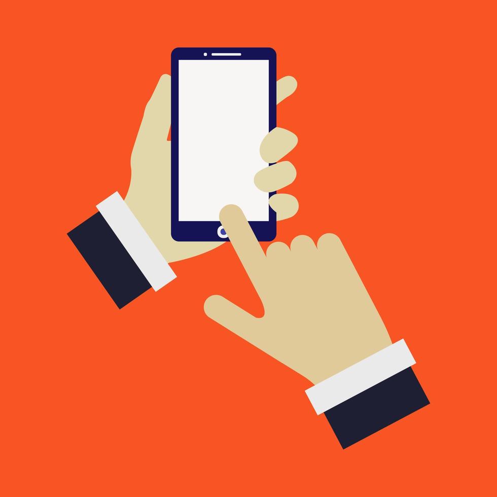 Click on smartphone on background vector