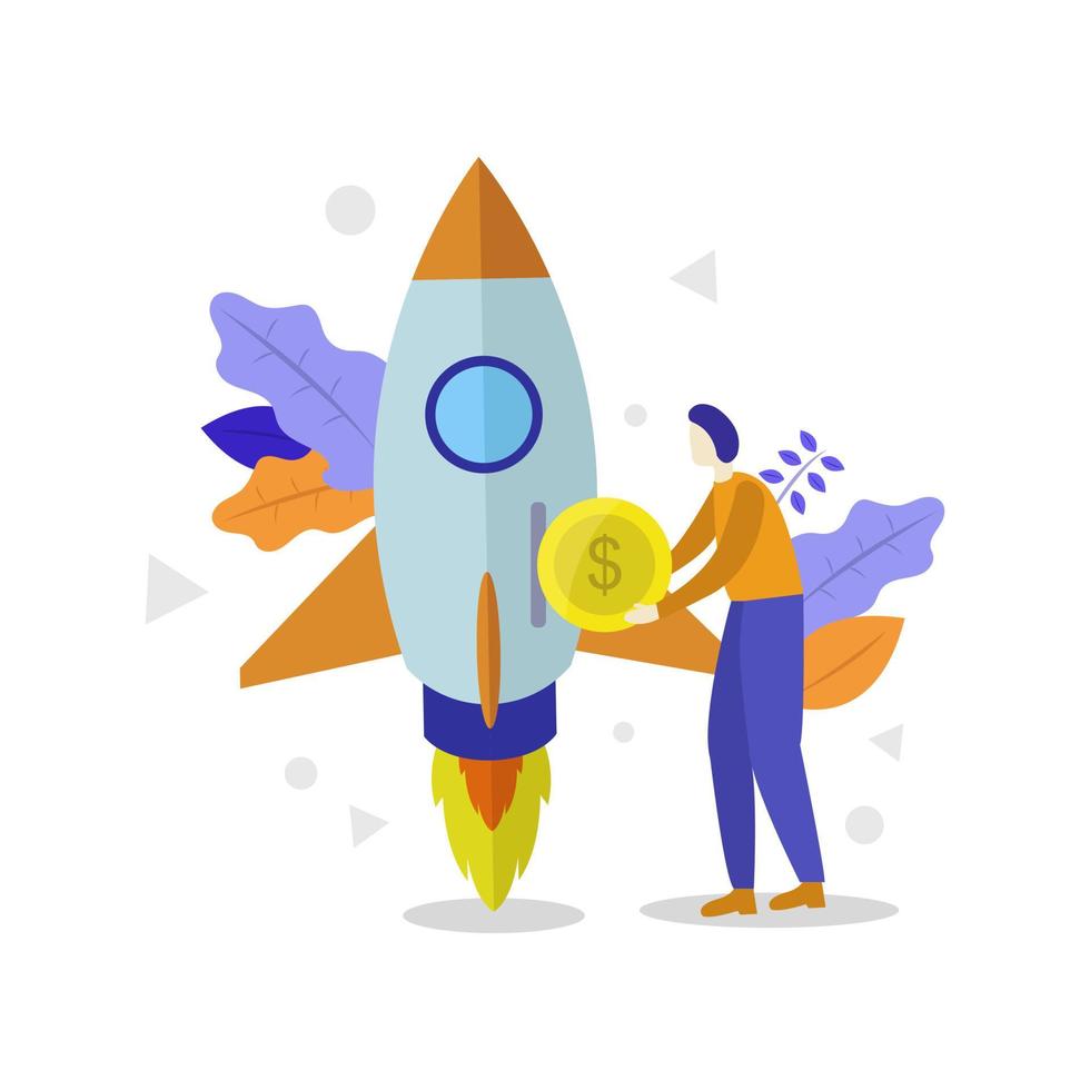 Startup investment on white background vector