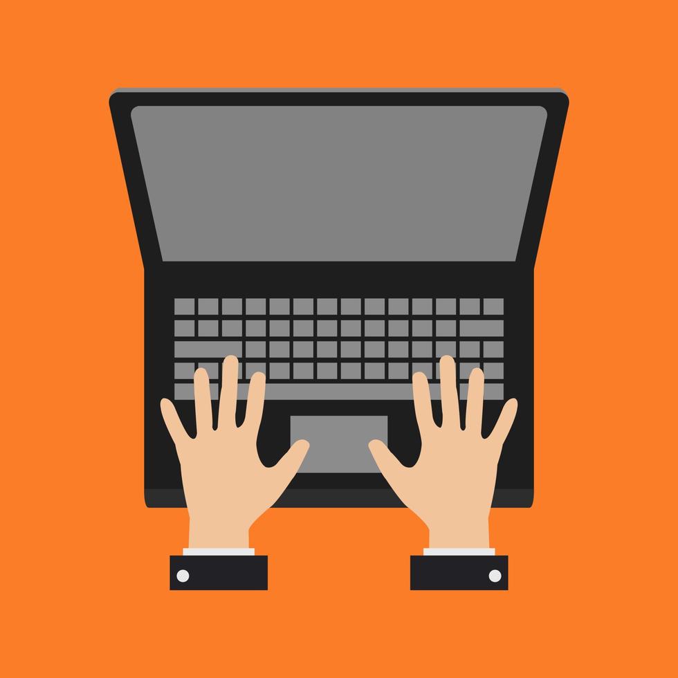 Write to computer on background vector
