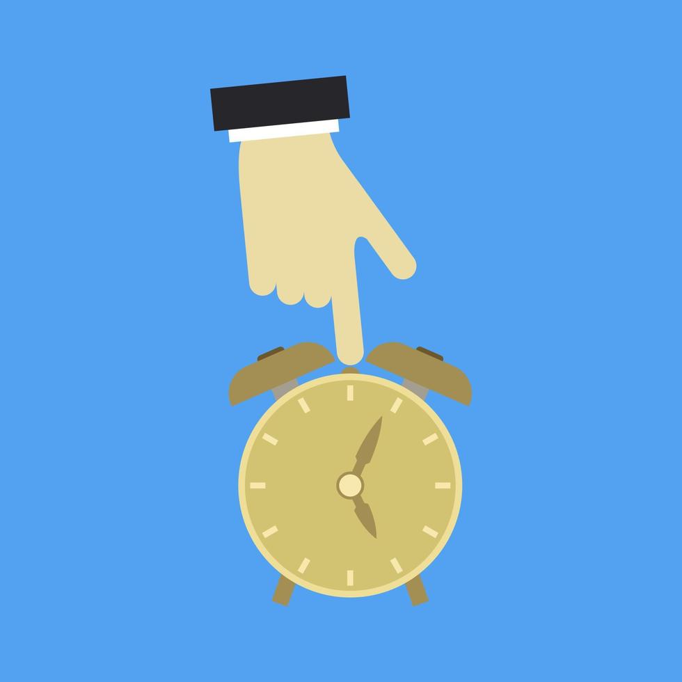 Turn off alarm clock on background vector