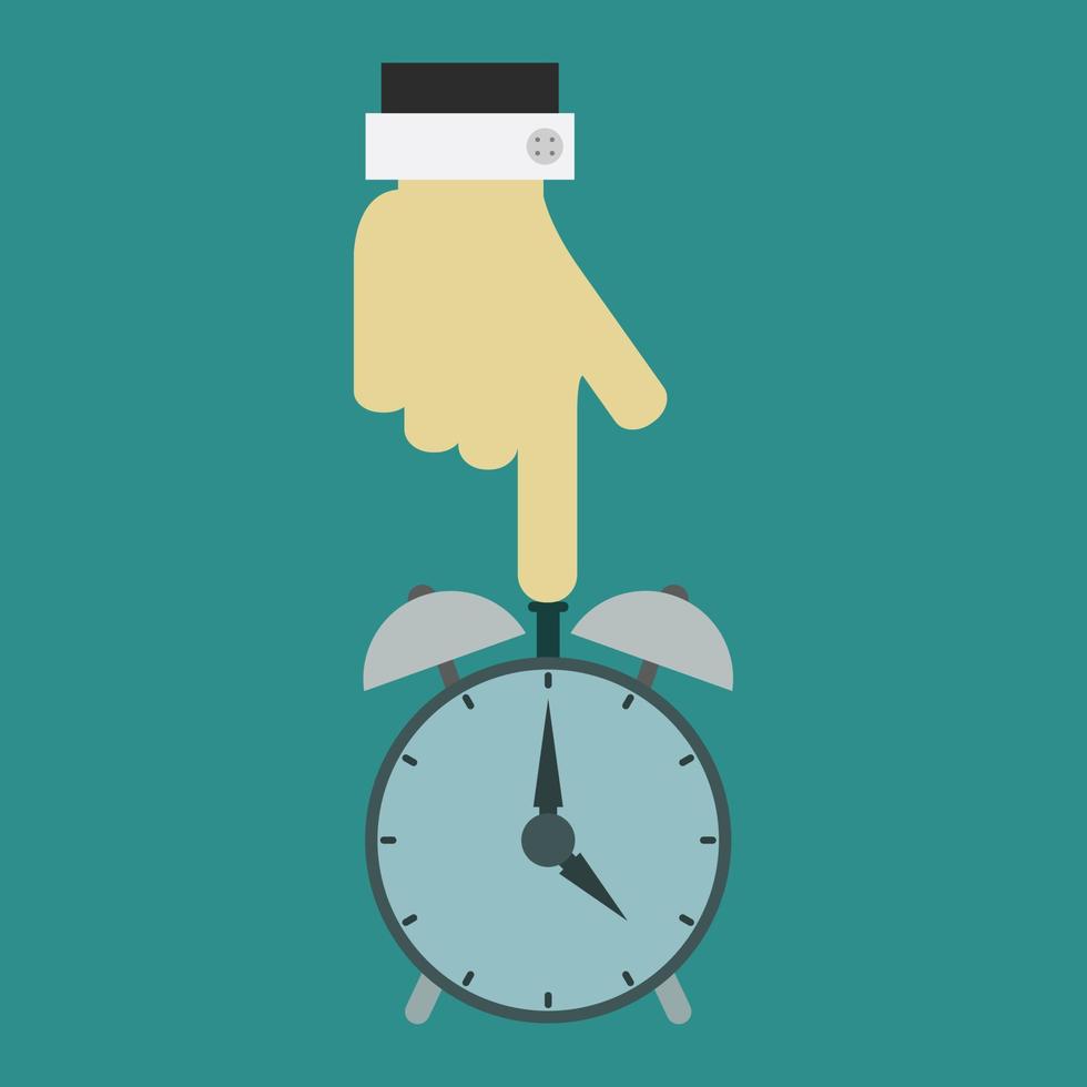 Turn off alarm clock on background vector