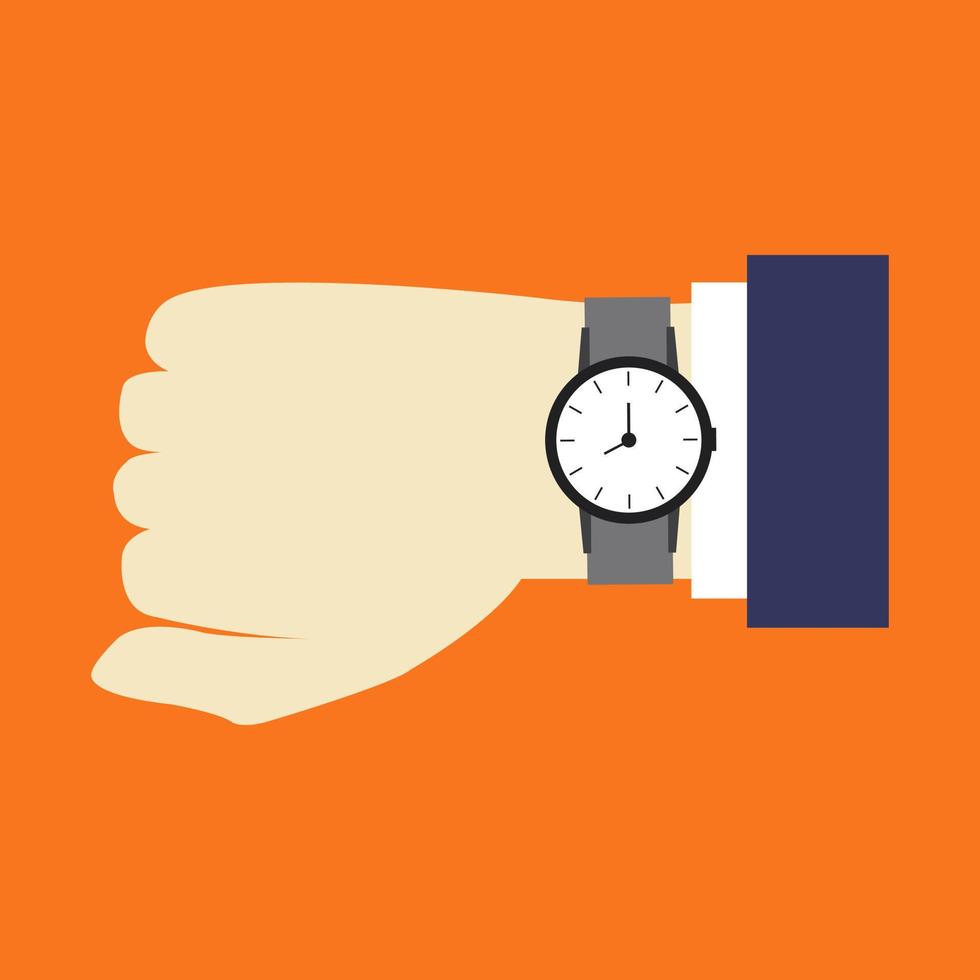 Wrist watch in hand on background vector