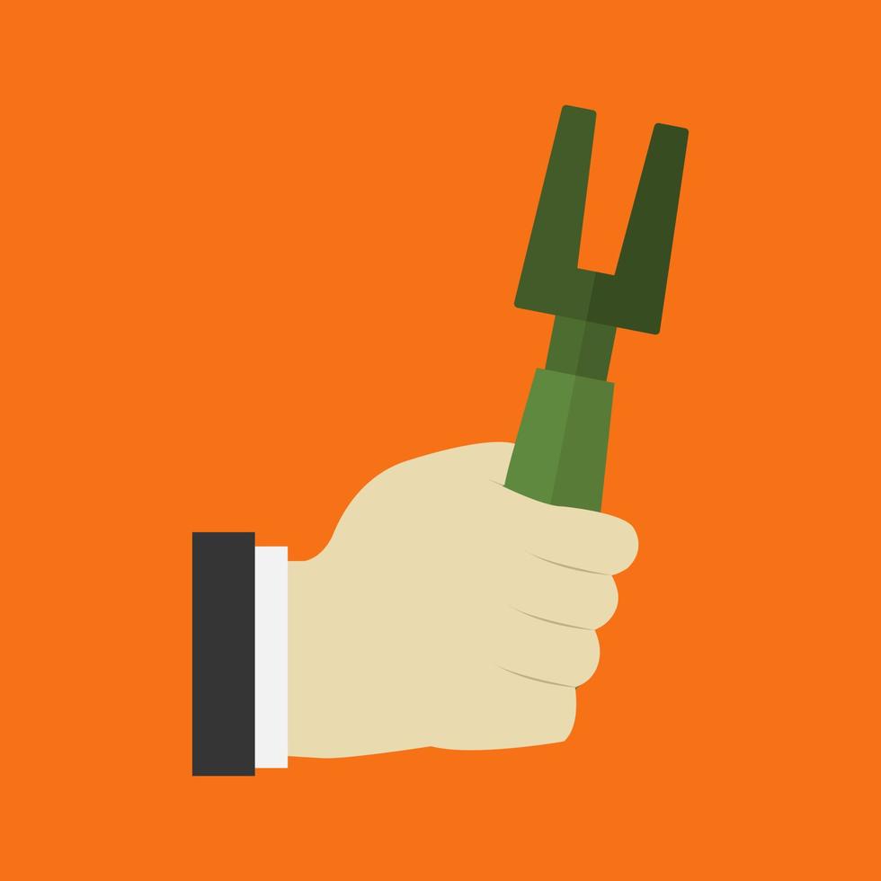 Fork in hand on background vector