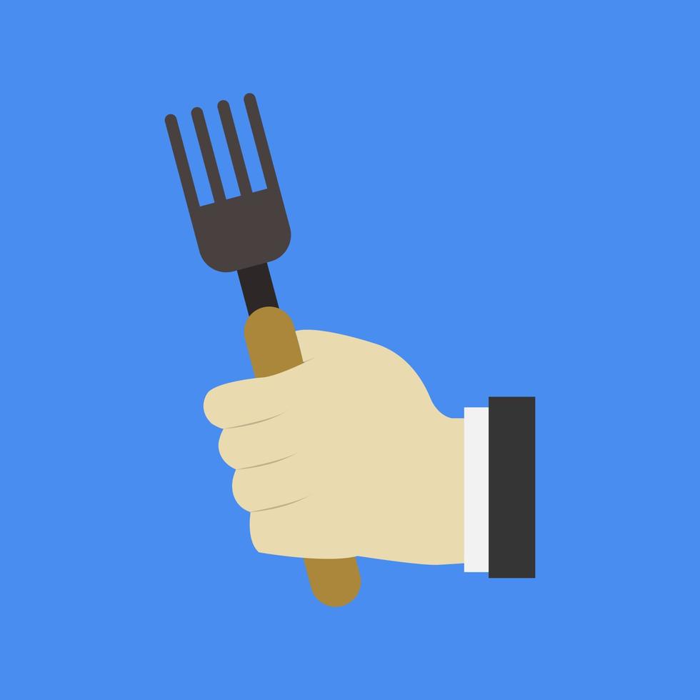 Fork in hand on background vector