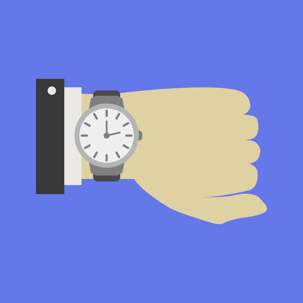 Wrist watch in hand on background vector