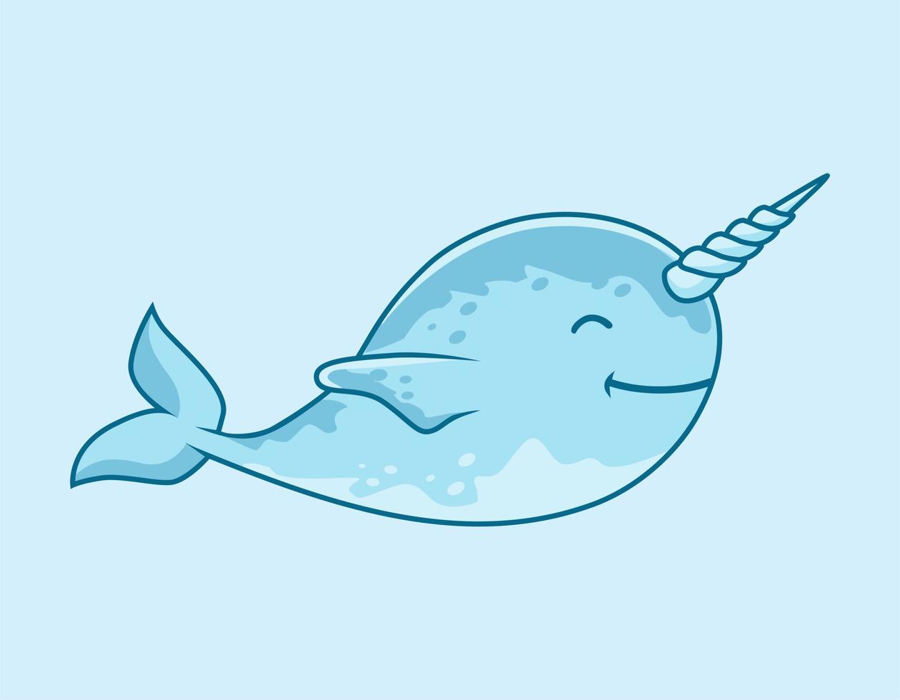 Narwhal Cartoon Cute Ocean An... vector