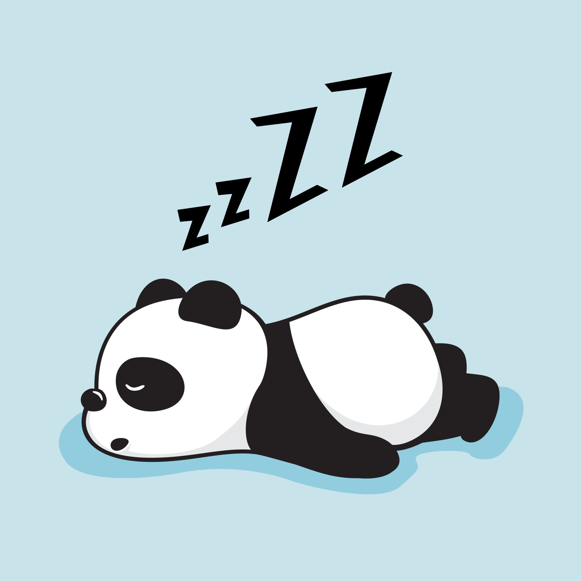 Lazy Panda Cartoon Cute Sleeping Animals Illustration 3545295 Vector