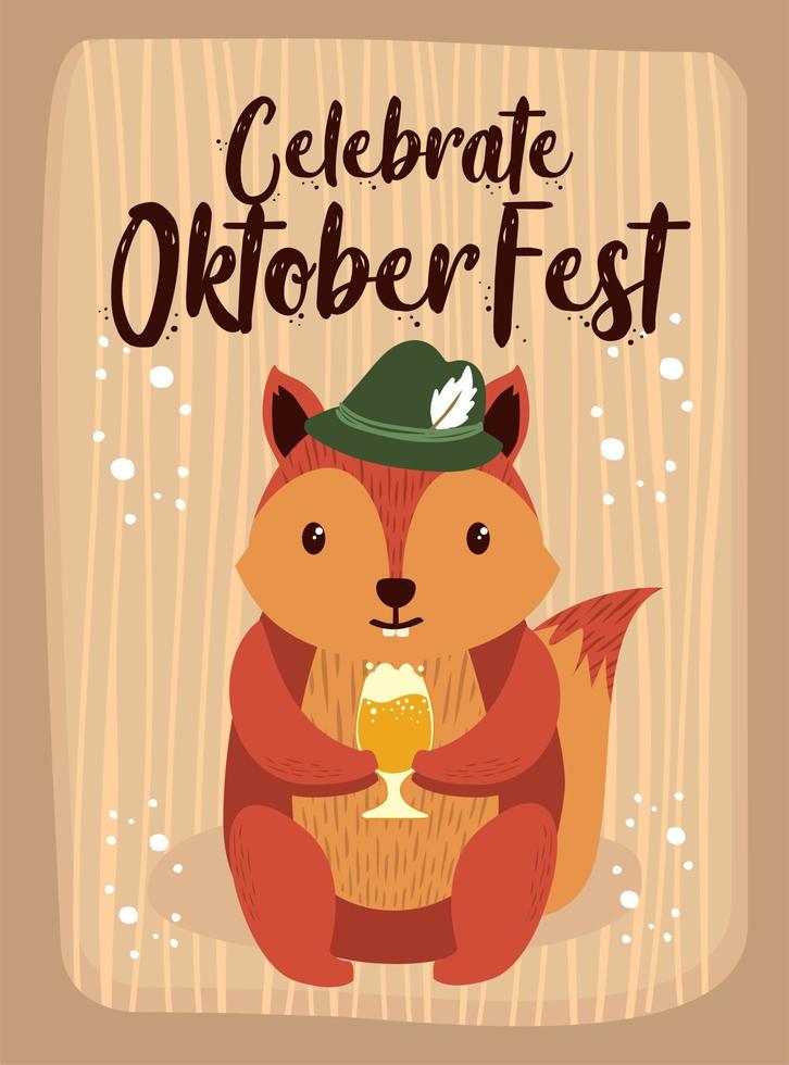 dibujos animados de búfalo animales lindos festival de la cerveza de octubre vector