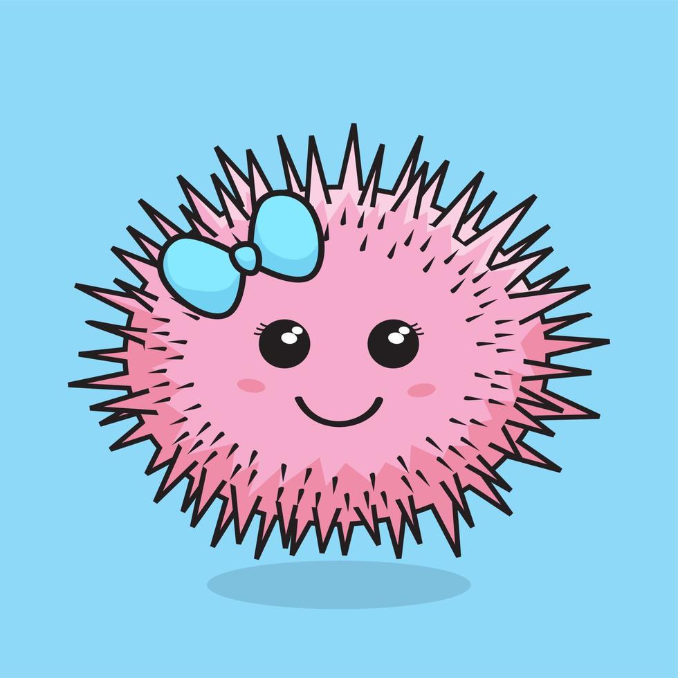 Urchin Cartoon Isolated Cute Illustrations vector