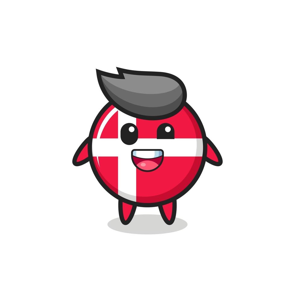 illustration of an denmark flag badge character with awkward poses vector