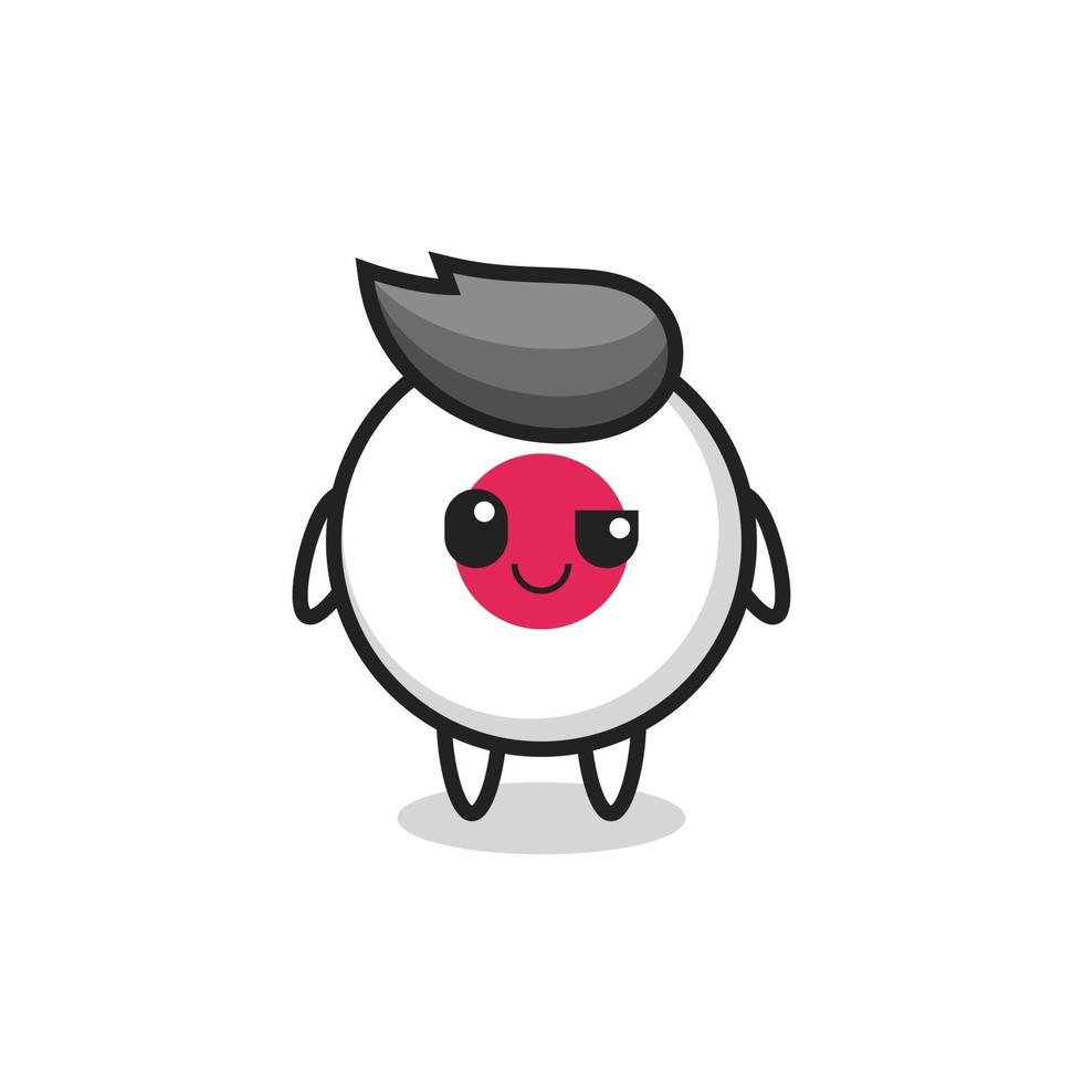 japan flag badge cartoon with an arrogant expression vector