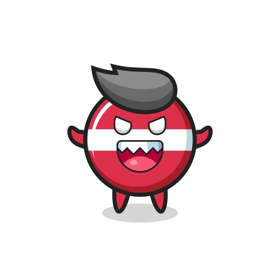 illustration of evil latvia flag badge mascot character vector