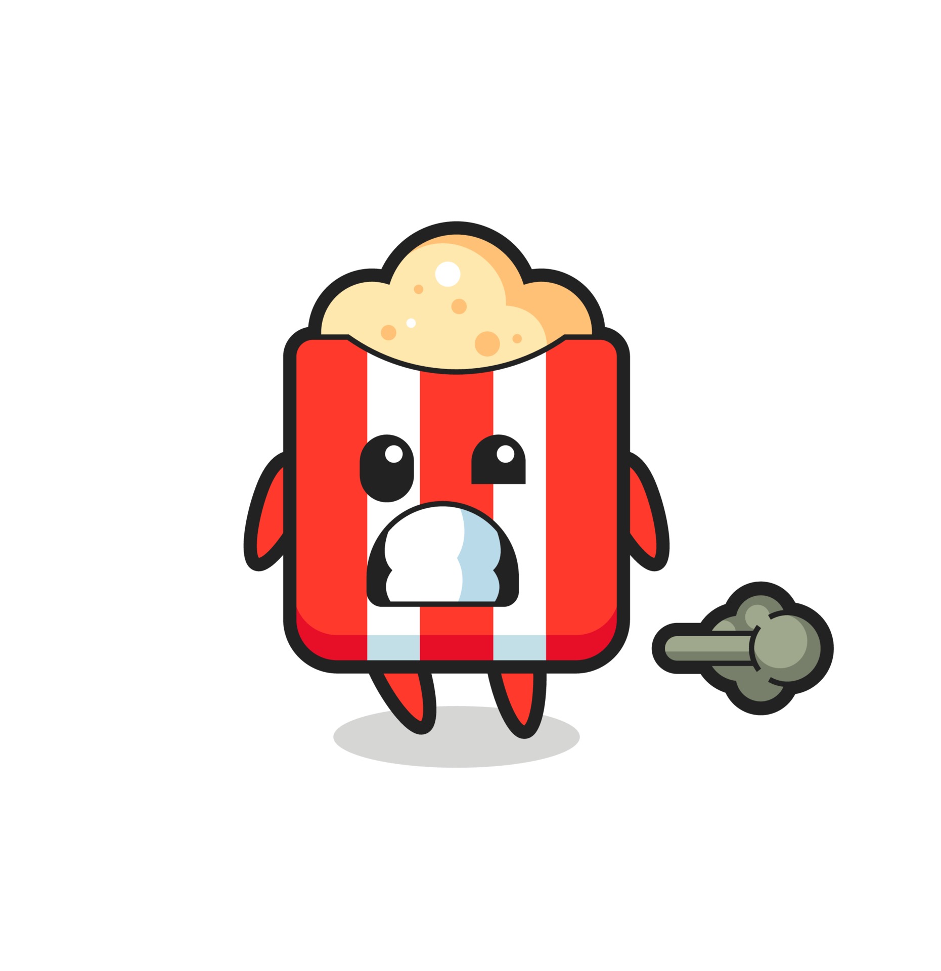 the illustration of the popcorn cartoon doing fart 3545566 Vector Art