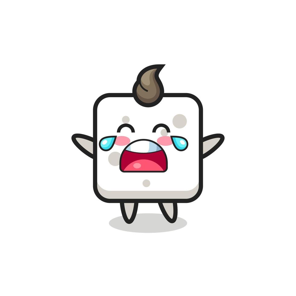 the illustration of crying sugar cube cute baby vector