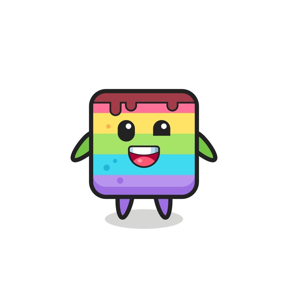 illustration of an rainbow cake character with awkward poses vector