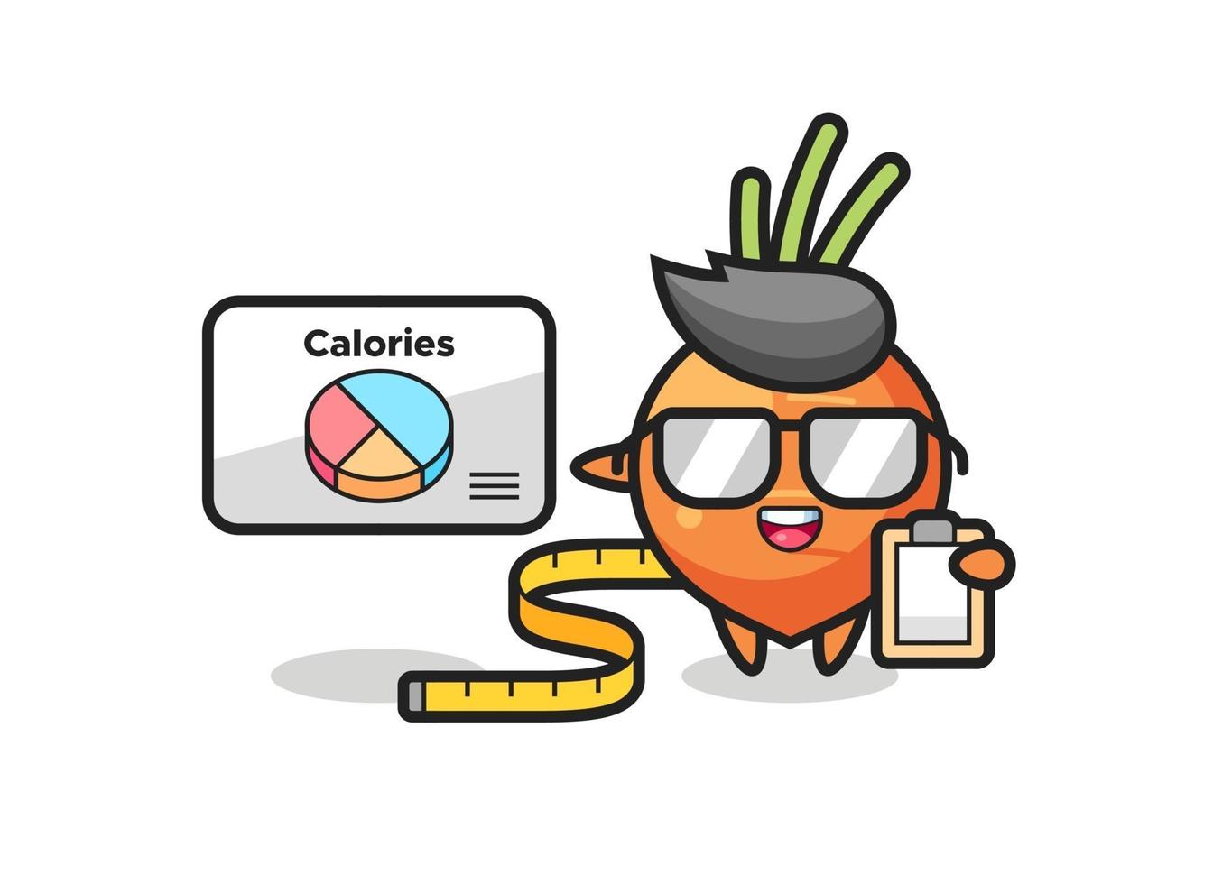 Illustration of carrot mascot as a dietitian vector