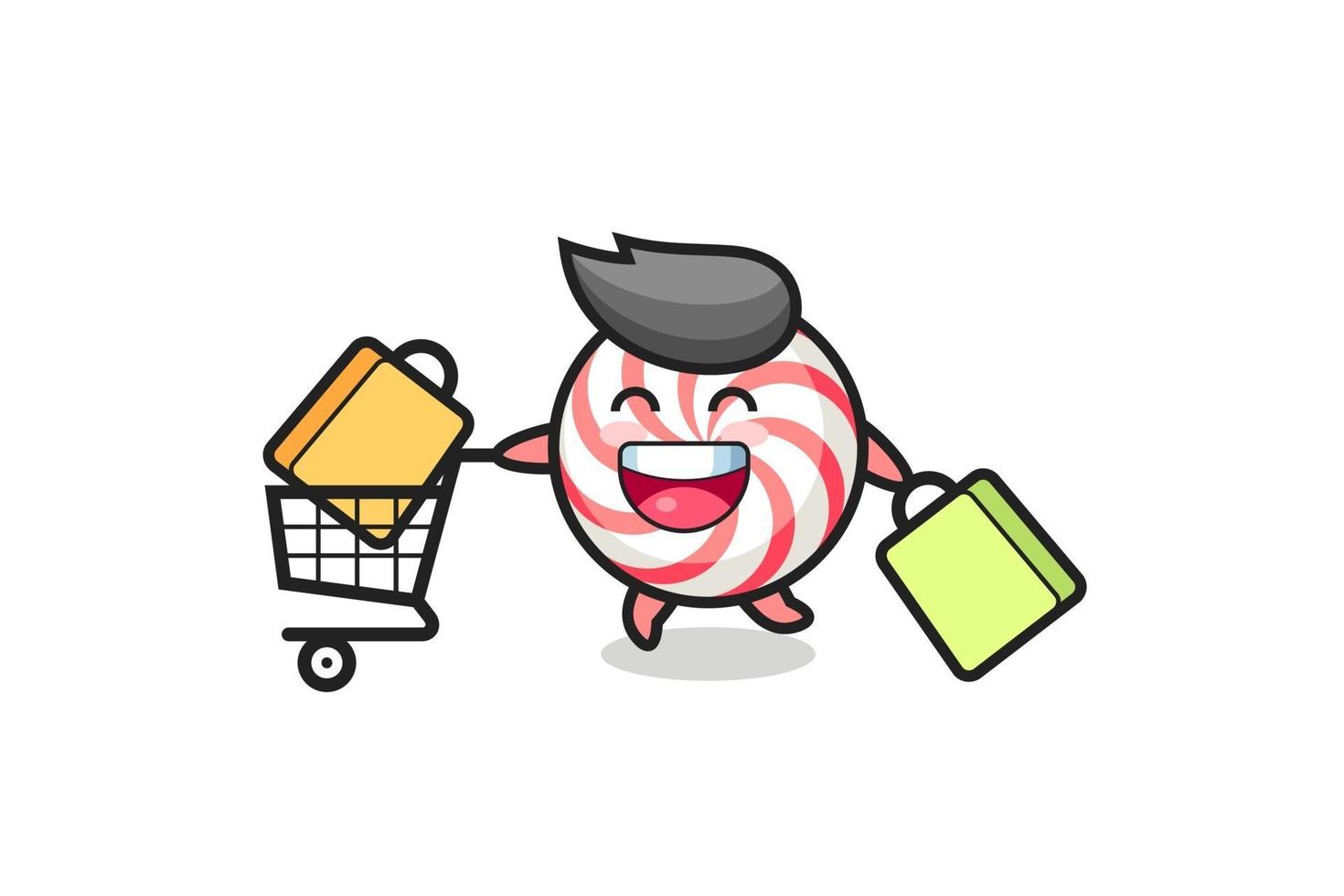 black Friday illustration with cute candy mascot vector