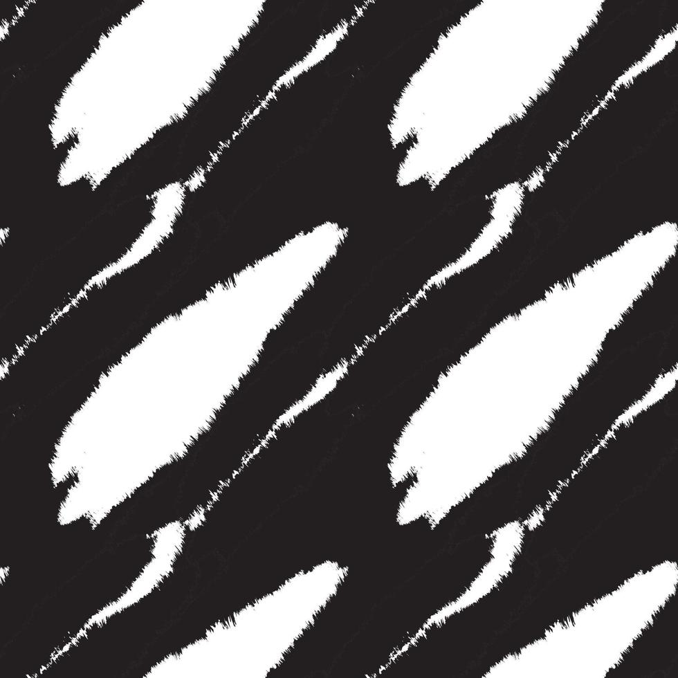 Black and White Brush Stroke Fur Seamless Pattern vector