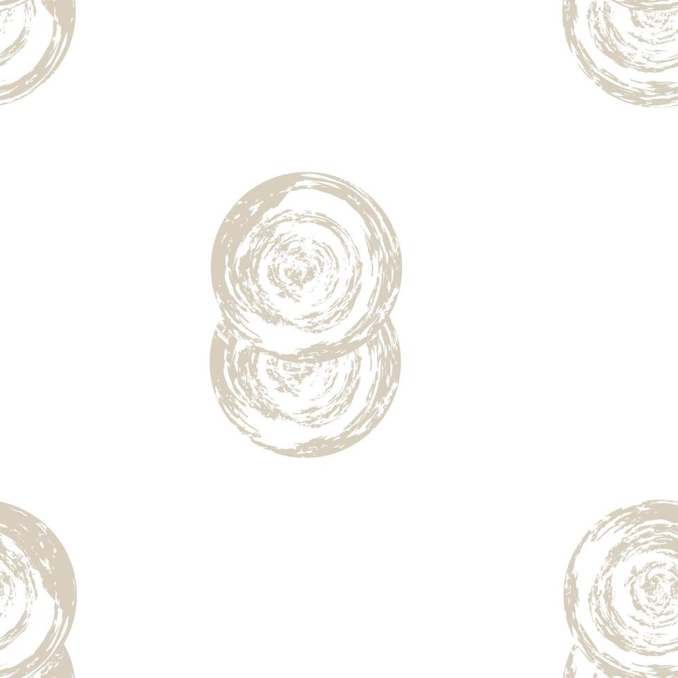Cream Circle Brush Strokes Seamless Pattern Design vector