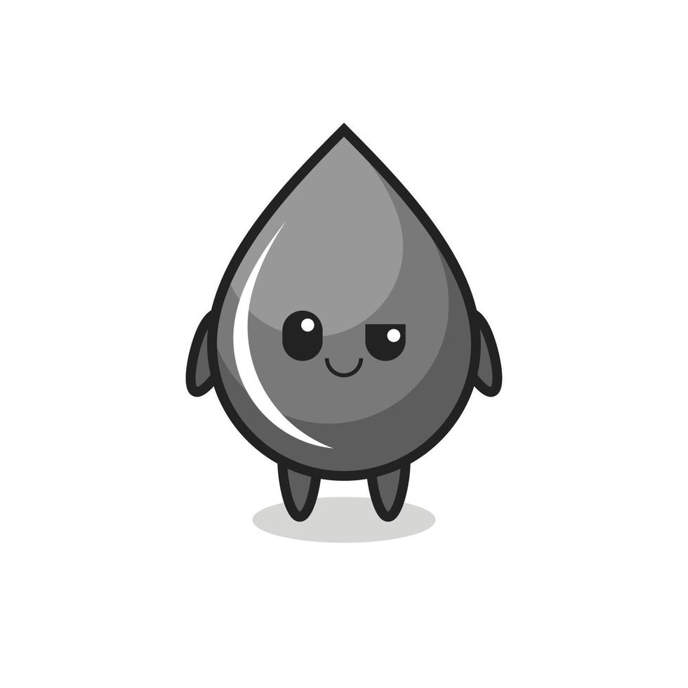 oil drop cartoon with an arrogant expression vector