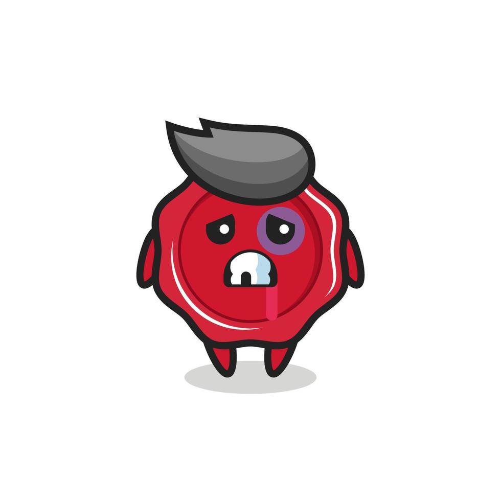 injured sealing wax character with a bruised face vector