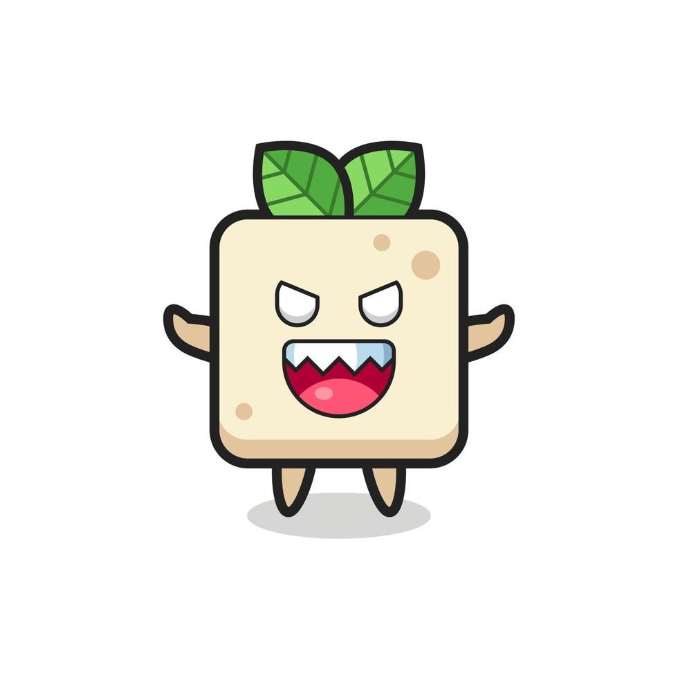 illustration of evil tofu mascot character vector