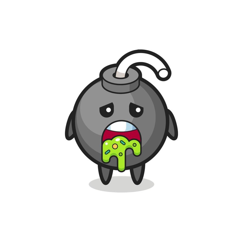 the cute bomb character with puke vector