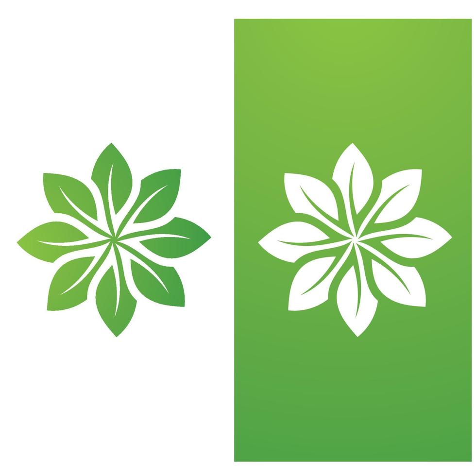 Leaf green logo and symbol template vector free