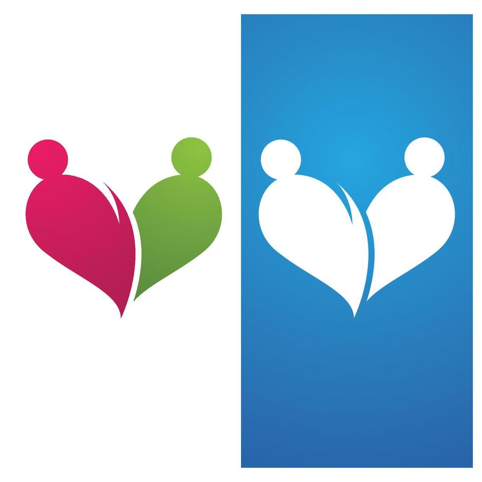 Family care love logo vector