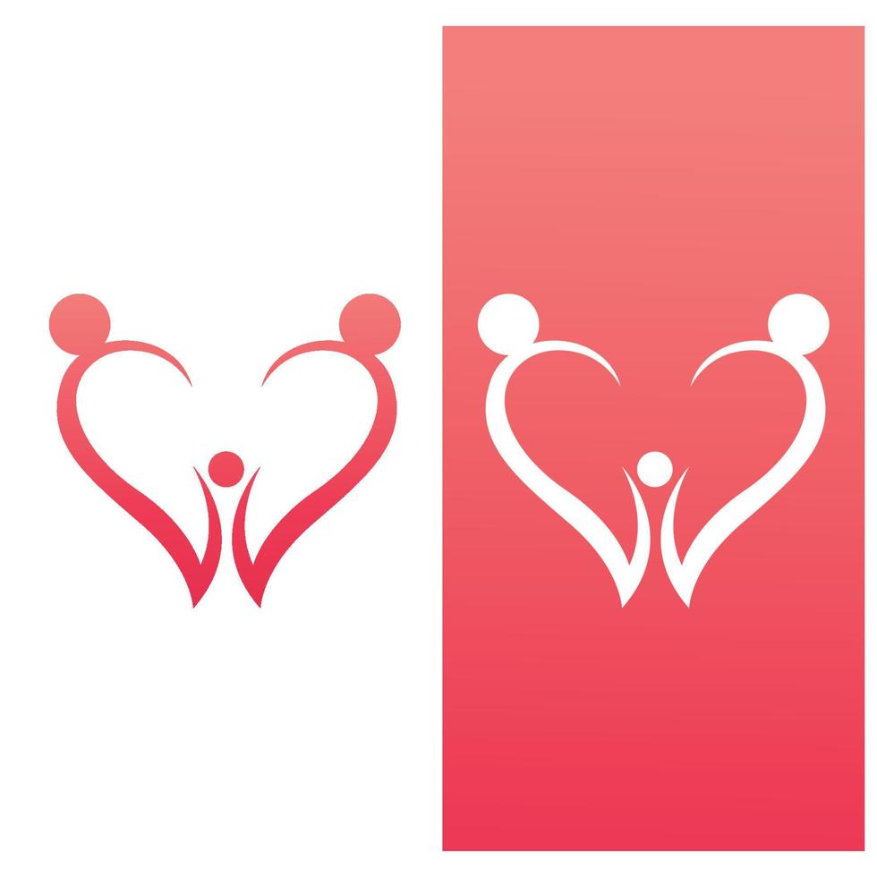 Family care love logo vector