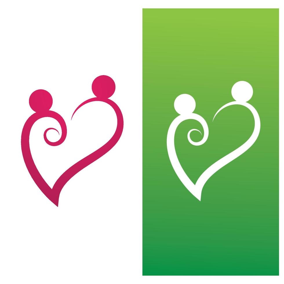 Family care love logo vector