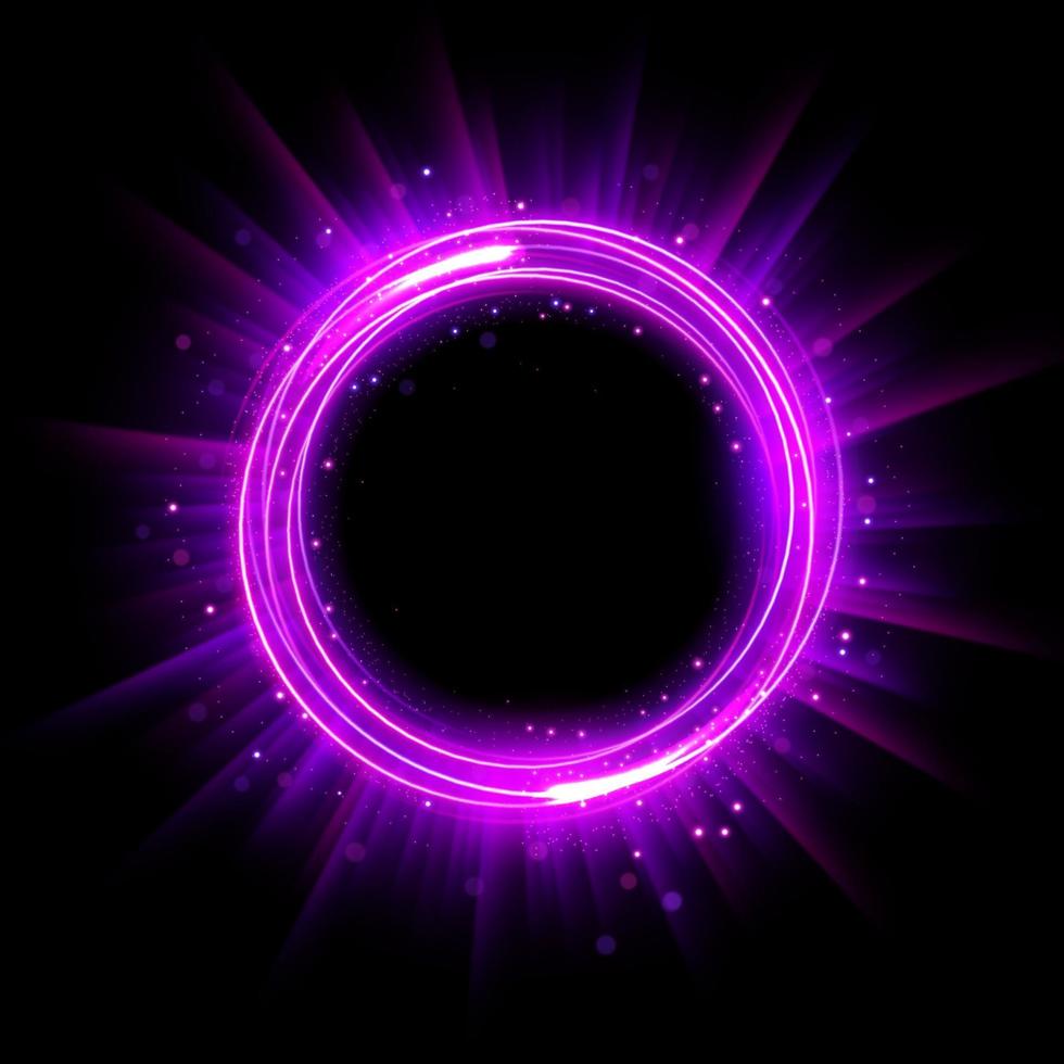 Abstract Glowing Circle, Elegant Illuminated Light ring. Vector Illustration