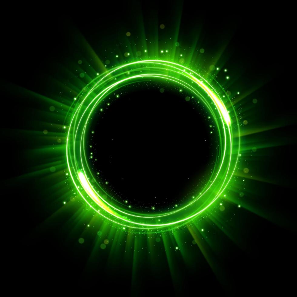 Abstract Glowing Circle, Elegant Illuminated Light ring. Vector Illustration